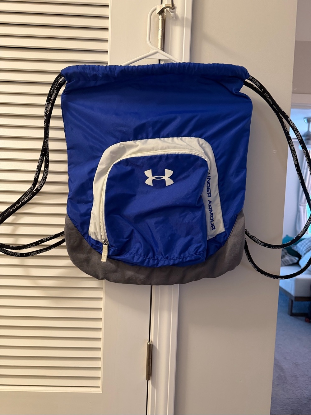 Under Armour Royal Blue and Gray Drawstring Backpack